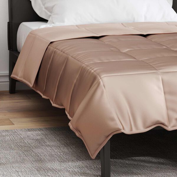 vidaXL Zomer Dekbed Goud 220 x 135 cm Satijn en Microfiber