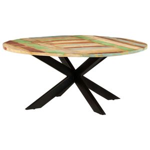 vidaXL Eettafel rond 175x75 cm massief gerecycled hout