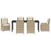 vidaXL Tuin eettafelset 7 pcs Beige en Licht Grijs poly rattan