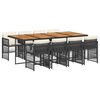 vidaXL 9-delige Tuinset poly rattan zwart