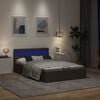 vidaXL Bedframe met opslag en LED stof donkergrijs 120x200 cm