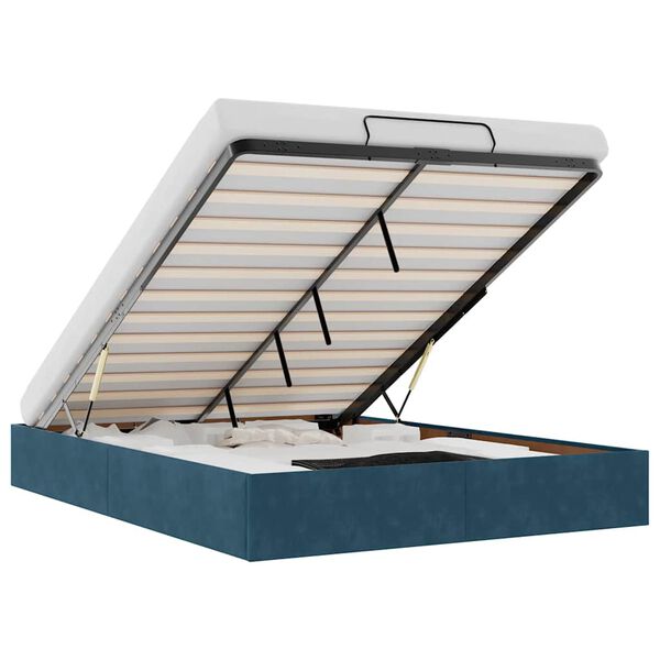 vidaXL Ottoman bedframe zonder matras 140x190 cm fluweel donkerblauw