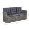vidaXL 6-delige Loungeset met kussens poly rattan grijs