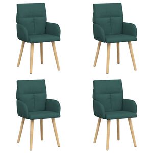 vidaXL Eettafelstoelen 4 st Stof Donkergroen 60 x 56 x 93 cm