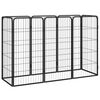 vidaXL Hondenkennel 8 panelen 50x100 cm gepoedercoat staal zwart
