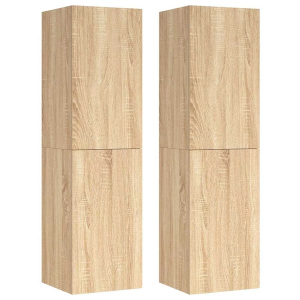 vidaXL Tv-meubels 2 st 30,5x30x110 cm bewerkt hout sonoma eikenkleurig