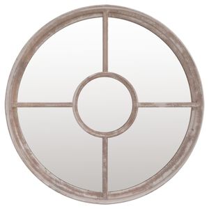 vidaXL Tuinspiegel rond 60x4 cm ijzer zandkleurig