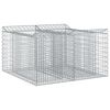 vidaXL Gabion Verhoogd Bed Zilverkleurig