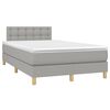 vidaXL Boxspring met matras en LED stof lichtgrijs 120x190 cm