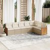 vidaXL 7-delige Loungeset met kussens poly rattan beige