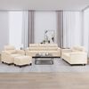 vidaXL 4-delige Loungeset met kussens microvezelstof beige