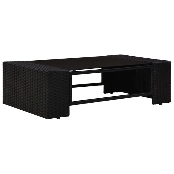 vidaXL 6-delige Loungeset poly rattan zwart