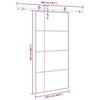 vidaXL Schuifdeur met beslagset 102,5x205 cm ESG glas zwart