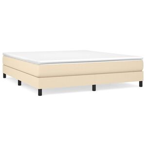 vidaXL Boxspring bed stof cr&egrave;mekleurig 180x200 cm