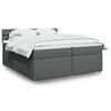 vidaXL Boxspring met matras stof donkergrijs 200x200 cm