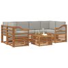 vidaXL Sofa-Sets 7 pcs Natuurlijk en Lichtgrijs Massief Acaciahout