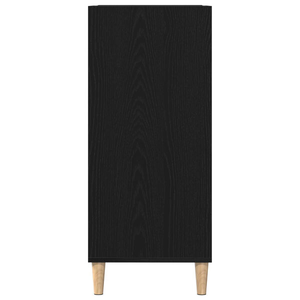 vidaXL Platenkast met plank Zwart eiken 84,5 x 38 x 89 cm Bewerkt hout
