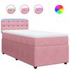 vidaXL Boxspring met matras fluweel roze 100x200 cm