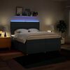 vidaXL Boxspring met matras stof blauw 200x200 cm