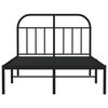 vidaXL Bedframe met hoofdbord metaal zwart 120x190 cm