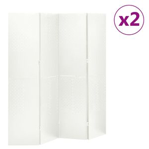 vidaXL Kamerschermen 2 st met 4 panelen 160x180 cm staal wit