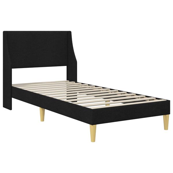 vidaXL Bedframe met hoofdeinde Zwart 90 x 200 cm Stof