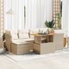 vidaXL 7-delige Loungeset met kussens poly rattan beige