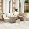 vidaXL Tuin Sofa Set met kussen met opslag 9 pcs Bruin Poly riet