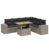 vidaXL 7-delige Loungeset met kussens poly rattan grijs