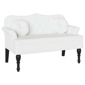 vidaXL Chesterfield Bank met kussen Wit 120,5 x 65 x 75 cm Nep Leer