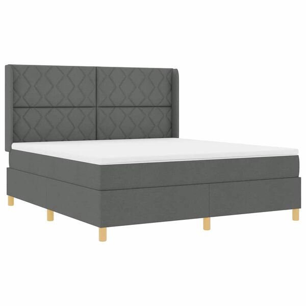 vidaXL Boxspring bed met matras Grijs 180 x 200 cm Stof