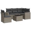 vidaXL 6-delige Loungeset met kussens poly rattan grijs