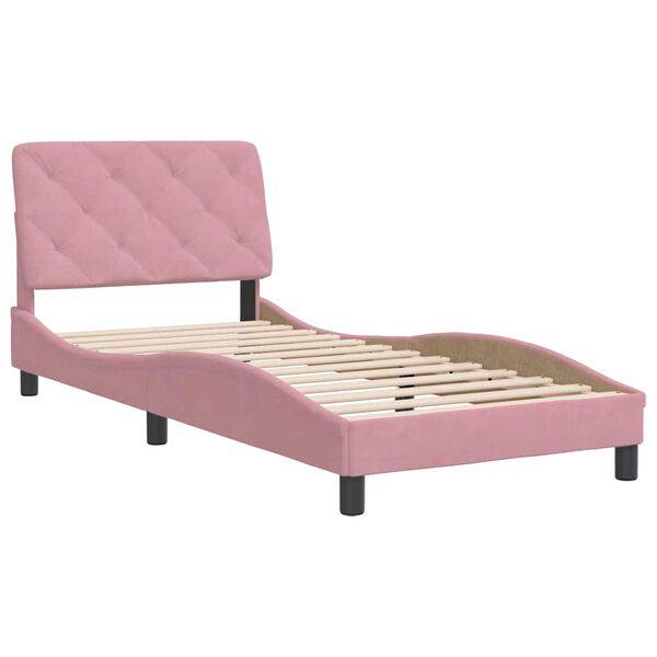 vidaXL Bedframe zonder matras fluweel roze 80x200 cm