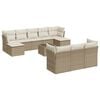 vidaXL 11-delige Tuinset met kussens poly rattan beige