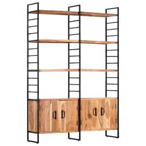 vidaXL Boekenkast met 4 schappen 124x30x180 cm massief acaciahout