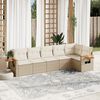 vidaXL 6-delige Loungeset met kussens poly rattan beige