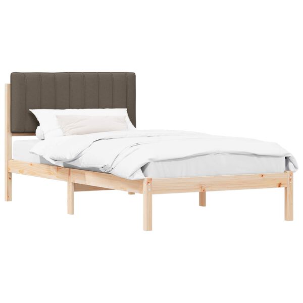 vidaXL Bedframe met Gevoerd Hoofdgedeelte Taupe 100 x 200 cm