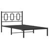 vidaXL Bedframe met hoofdbord metaal zwart 100x190 cm
