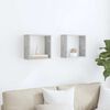 vidaXL Wandschappen kubus 2 st 30x15x30 cm betongrijs