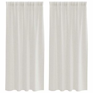 vidaXL Voile Gordijn met gordijnen 2 pcs Cr&egrave;me 175 x 140 cm Polyester
