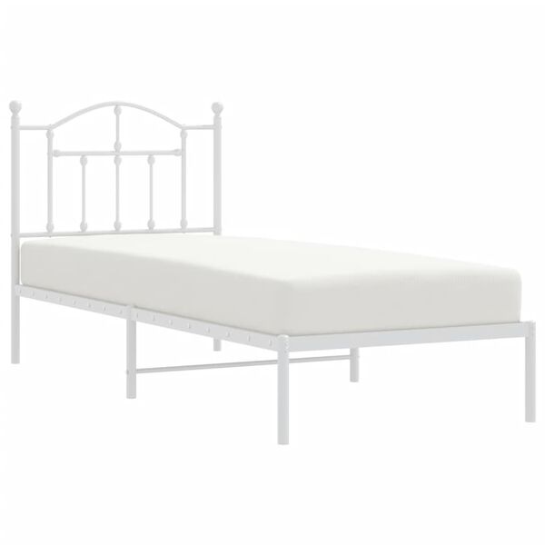 vidaXL Bedframe met hoofdbord metaal wit 80x200 cm