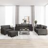 vidaXL 4-delige Loungeset met sierkussens en kussens kunstleer grijs