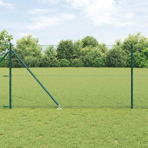 vidaXL Afrasteringspaal Groen 25 x 1,4 m (13 mm gaas) Staal en PVC