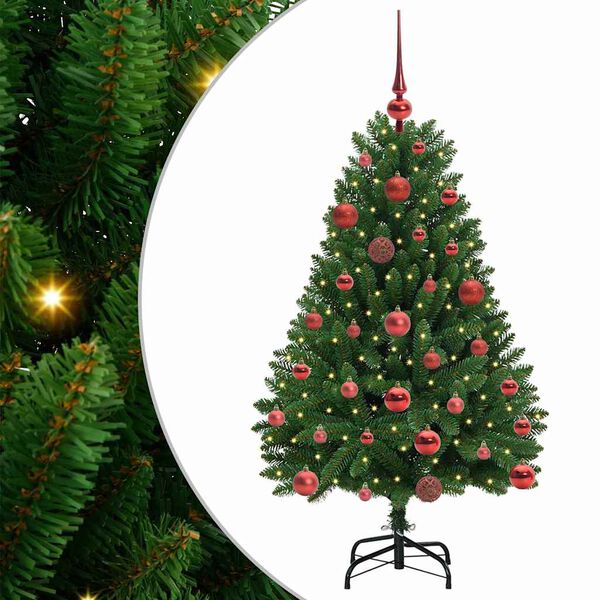 vidaXL Kunstkerstboom met 150 LED Groen 120 cm PVC en Metaal