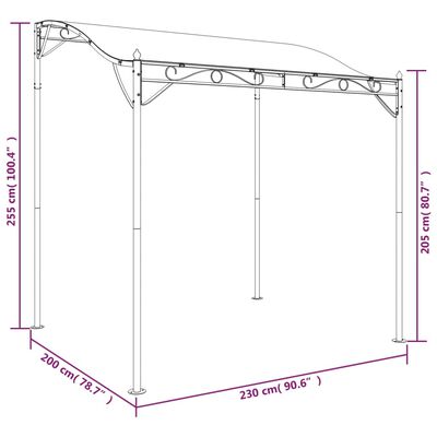 vidaXL Luifel 2x2,3 m 180 g/m² stof en staal antracietkleurig