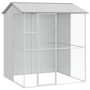 vidaXL Vogelkooi Grijs 215 x 210 x 247 cm Gegalvaniseerd staal