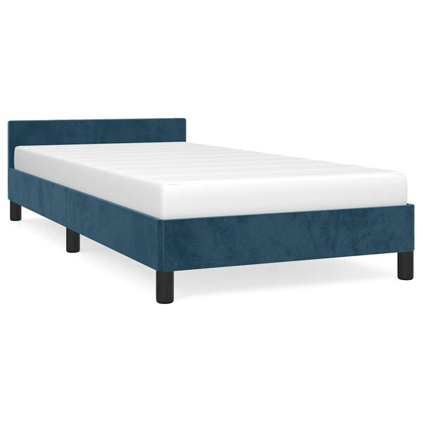vidaXL Bedframe zonder matras 100x200 cm fluweel donkerblauw