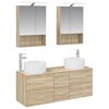 vidaXL Badkamermeubelset 5 pcs Sonoma Eiken Bewerkt hout en glas