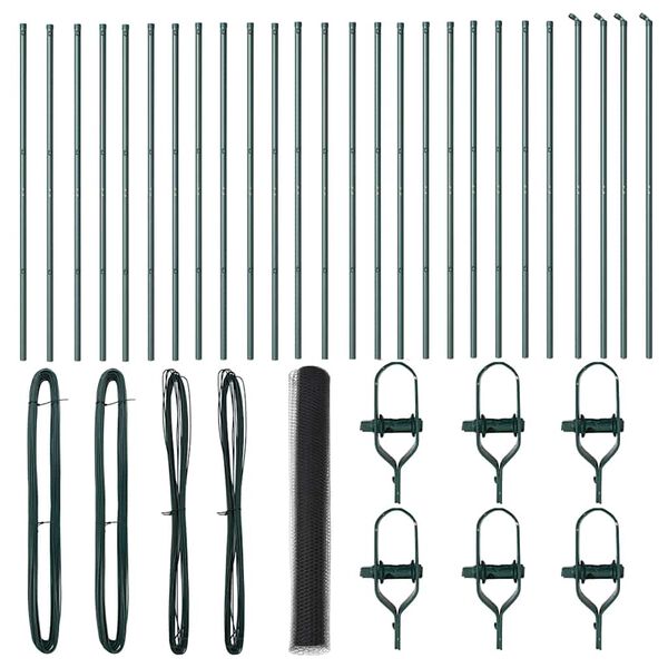 vidaXL Afrasteringspaal Grijs 50 x 1,2 m (36 mm gaas) Staal en PVC