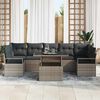 vidaXL Tuin Sofa Set met kussen 8 pcs Grijs poly rattan